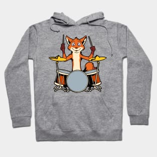 Comic fox playing drums Hoodie